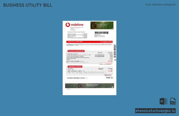 Beispielrechnung für Geschäftskunden von Vodafone Griechenland (Vorschau)